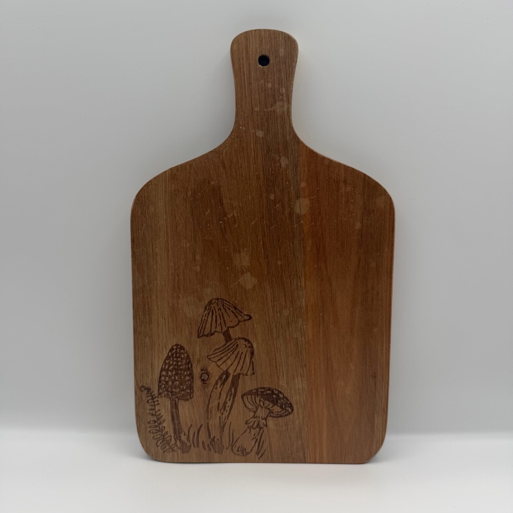 Retro Style Wood Cutting Board Botanicals Mushrooms Charcuterie Dopamine Decor - Picture 3 of 3